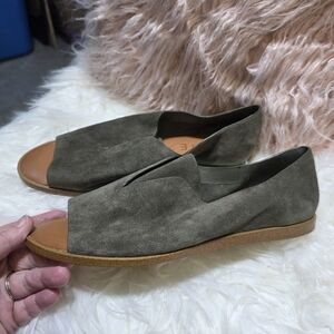 1. State Olive Suede Leather Flats